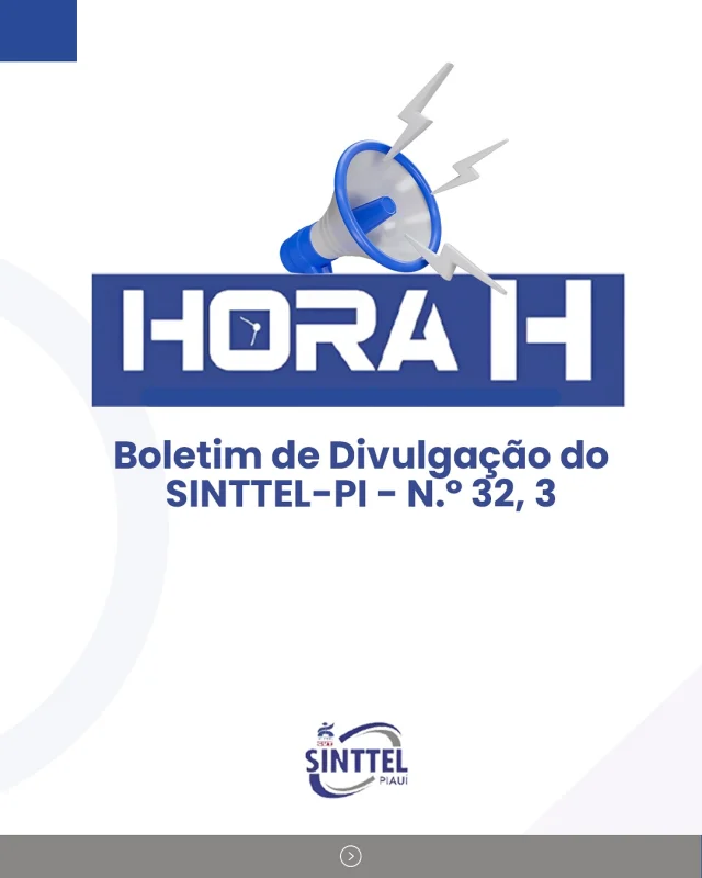 📢 Já conferiu o nosso Boletim Hora H?
Na edição nº 32, o SINTTEL-PI destaca conquistas, lutas e novidades que fortalecem a categoria!
✅ Acordo Coletivo da SERede aprovado com reajustes e avanços
🤝 Nova parceria com o Sindicato dos Comerciários amplia benefícios
📉 Brisanet tenta retirar direitos do ACT e SINTTEL reage com firmeza
🎉 E vem aí o nosso Arraiá do Trabalhador(a)! É dia 6 de junho, a partir das 19h, na sede do sindicato. Forró, comidas típicas e muita animação!
📰 Leia o boletim completo, compartilhe e fique por dentro das ações do seu sindicato!
#SINTTELPI #HoraH #SindicalismoForte #TrabalhadoresEmTelecomunicações #DireitosGarantidos #ArraiáDoTrabalhador